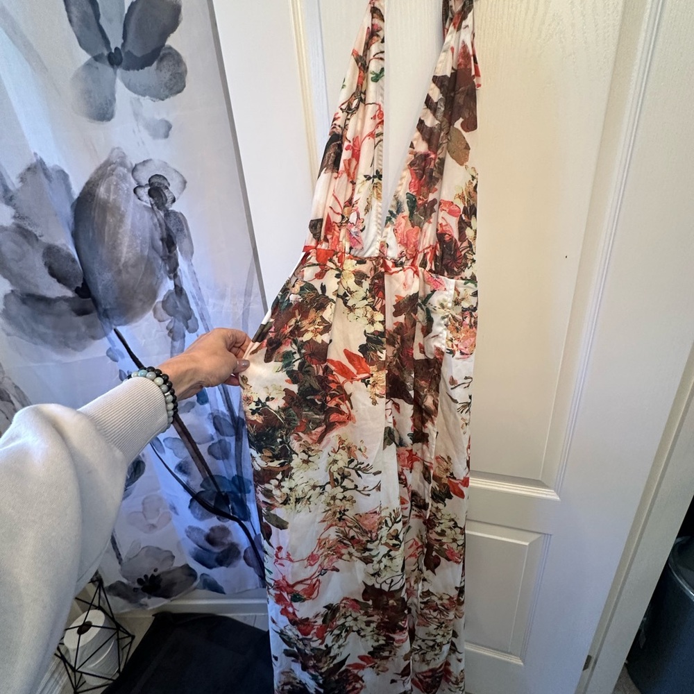 Full length backless sundress with high side slit